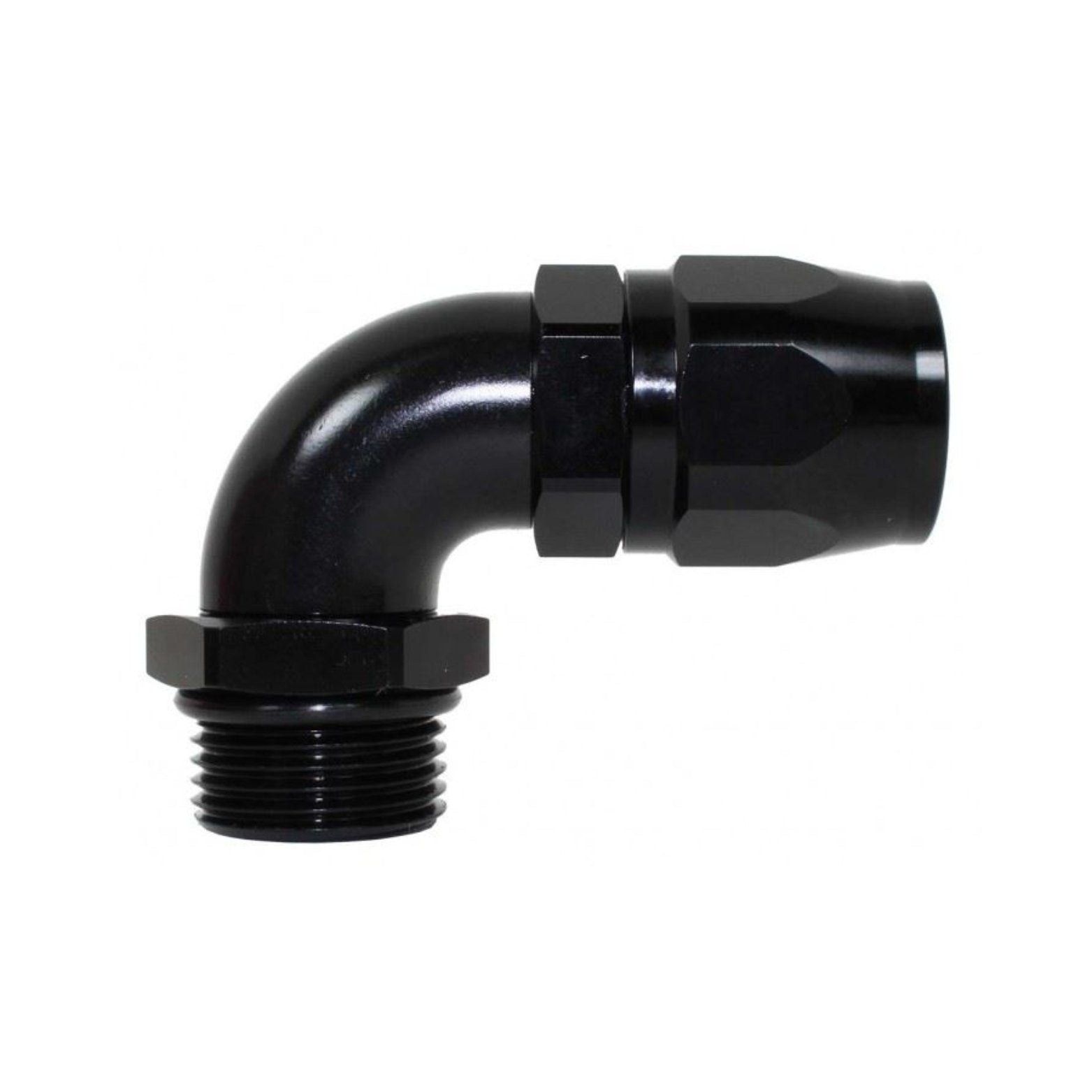 Speedflow 100 Series -10 O-Ring Port to 90 Degree Hose End Fitting 103-P10-10-BLK - Game On Motorsports Australia