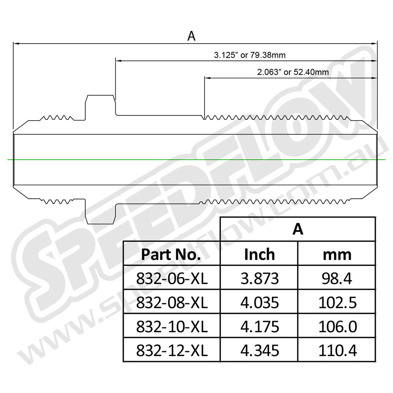 Speedflow -12 Flare Bulkhead Extra Long Fitting 832-12-XL - Game On Motorsports Australia