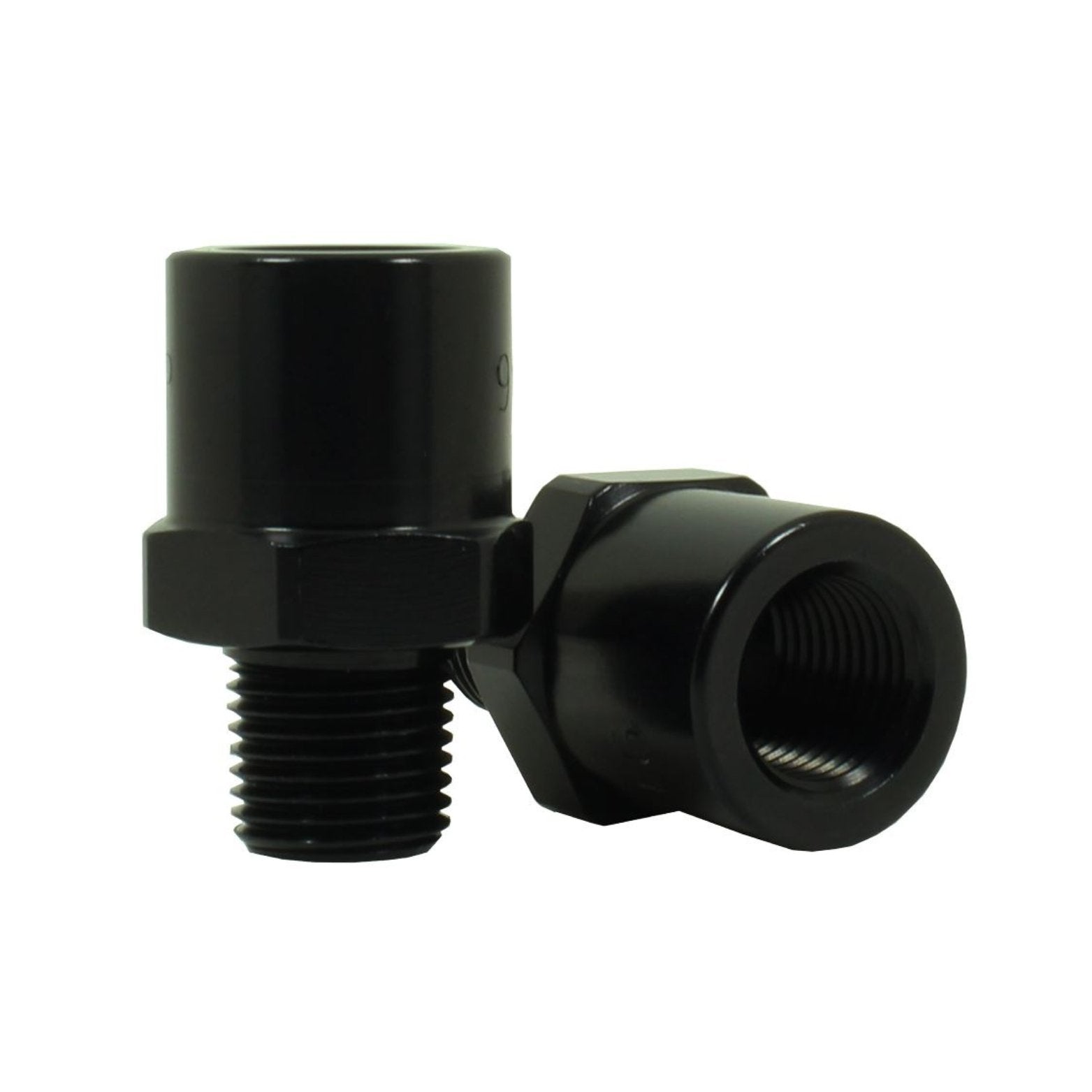 Speedflow 1/8" BSPT Male to M10 x 1.0 Female Black Fitting 912-B02-M10-BLK - Game On Motorsports Australia