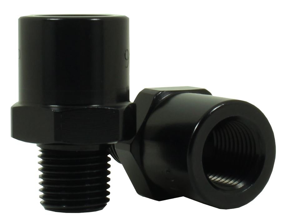 Speedflow 1/8" NPT Male to M10 x1.0 Female Black Fitting 912-02-M10-BLK - Game On Motorsports Australia