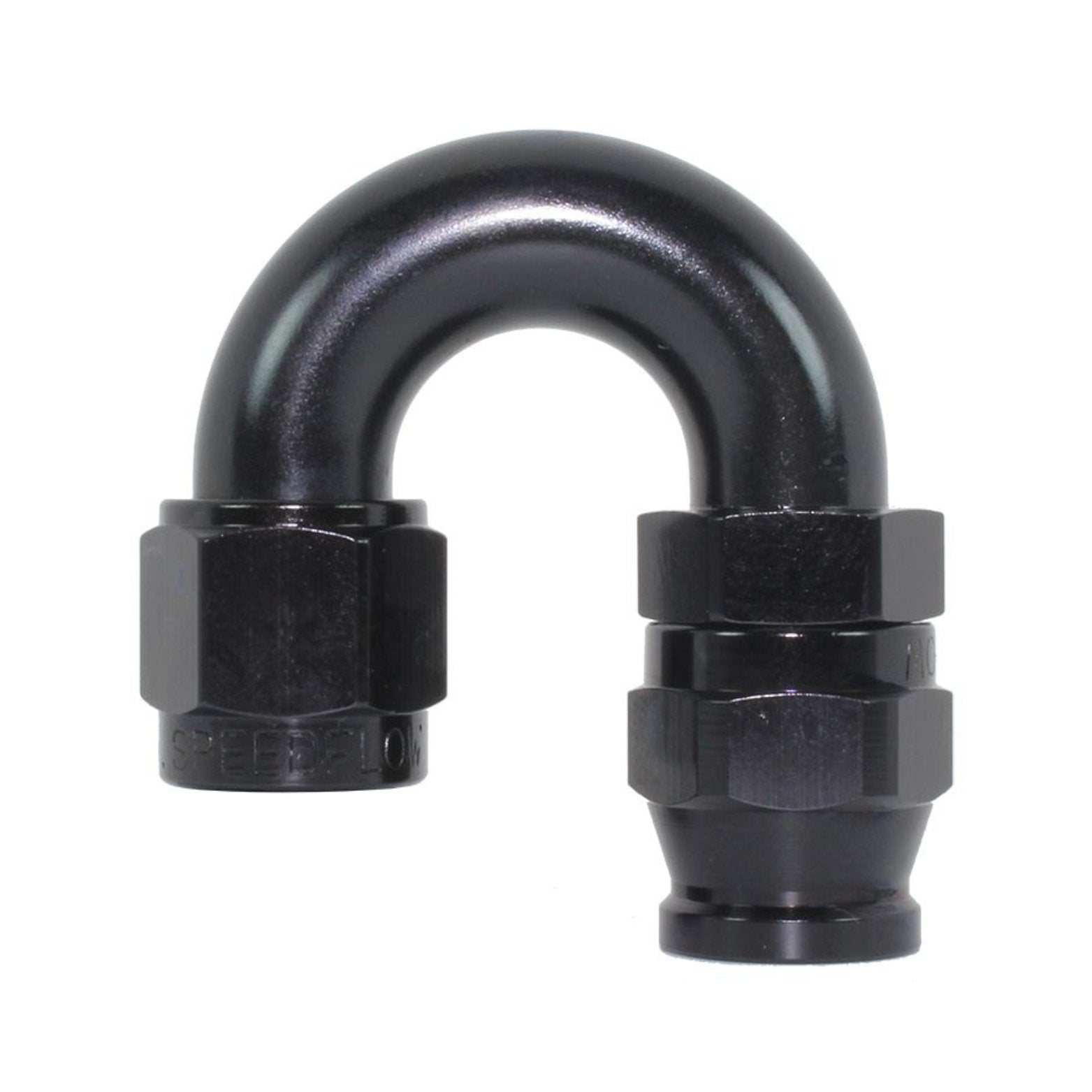 Speedflow 200 Series -8 180 Degree Hose End Fitting 206-08-BLK - Game On Motorsports Australia