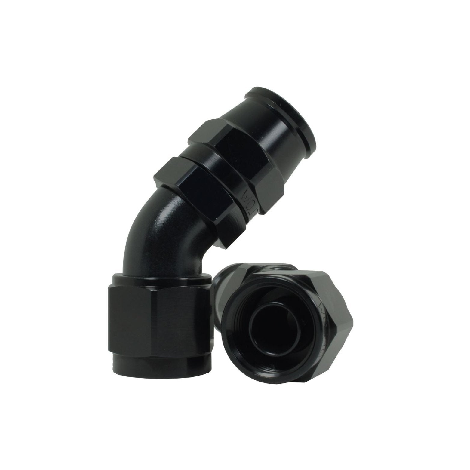 Speedflow 480 Series -10 AC 45 Degree Hose End Black Fitting 480-02-10-BLK - Game On Motorsports Australia