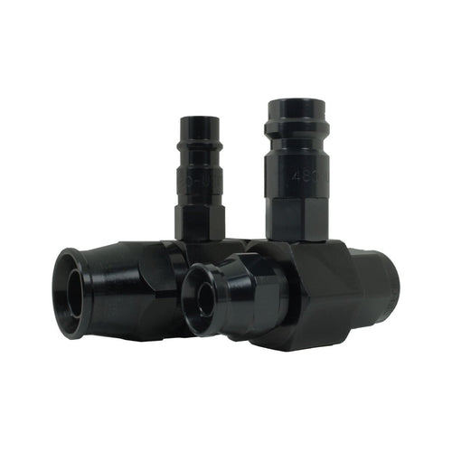 Speedflow 480 Series -10 Low Side Charge Port Hose End Black Fitting 480-15-10-BLK - Game On Motorsports Australia