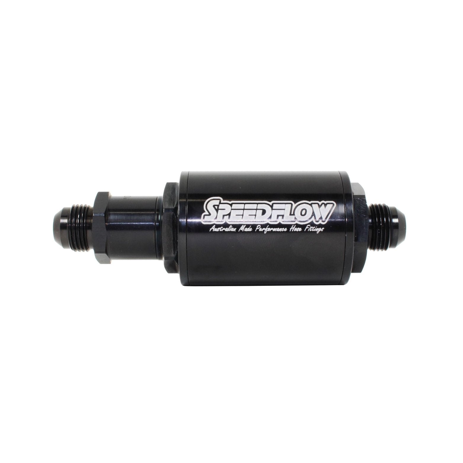 Speedflow -8 Fuel Filter with Check Valve 601-065-61008-BLK - Game On Motorsports Australia