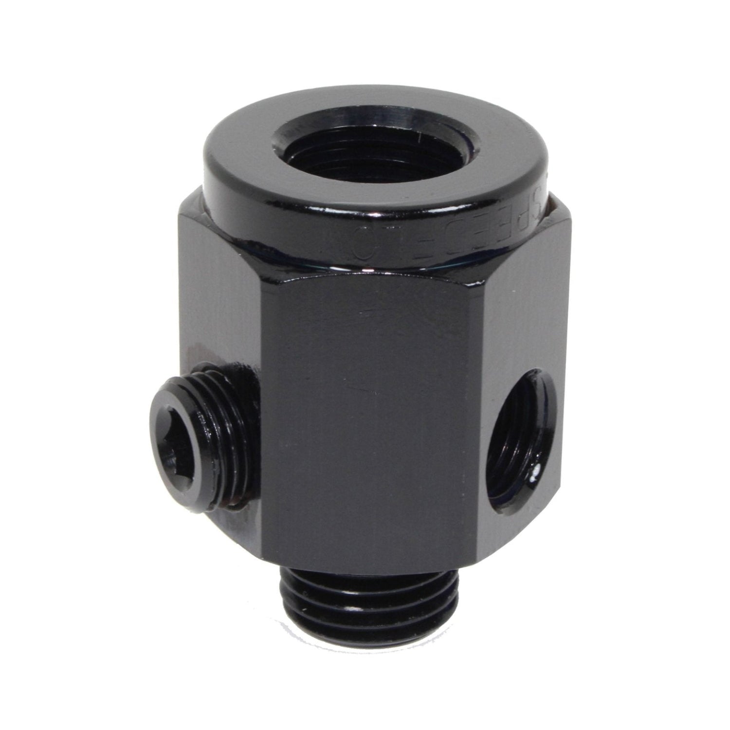 Speedflow Metric Oil Sender Adapter M12 to 1/8 NPT Black 810-M12-02-BLK - Game On Motorsports Australia