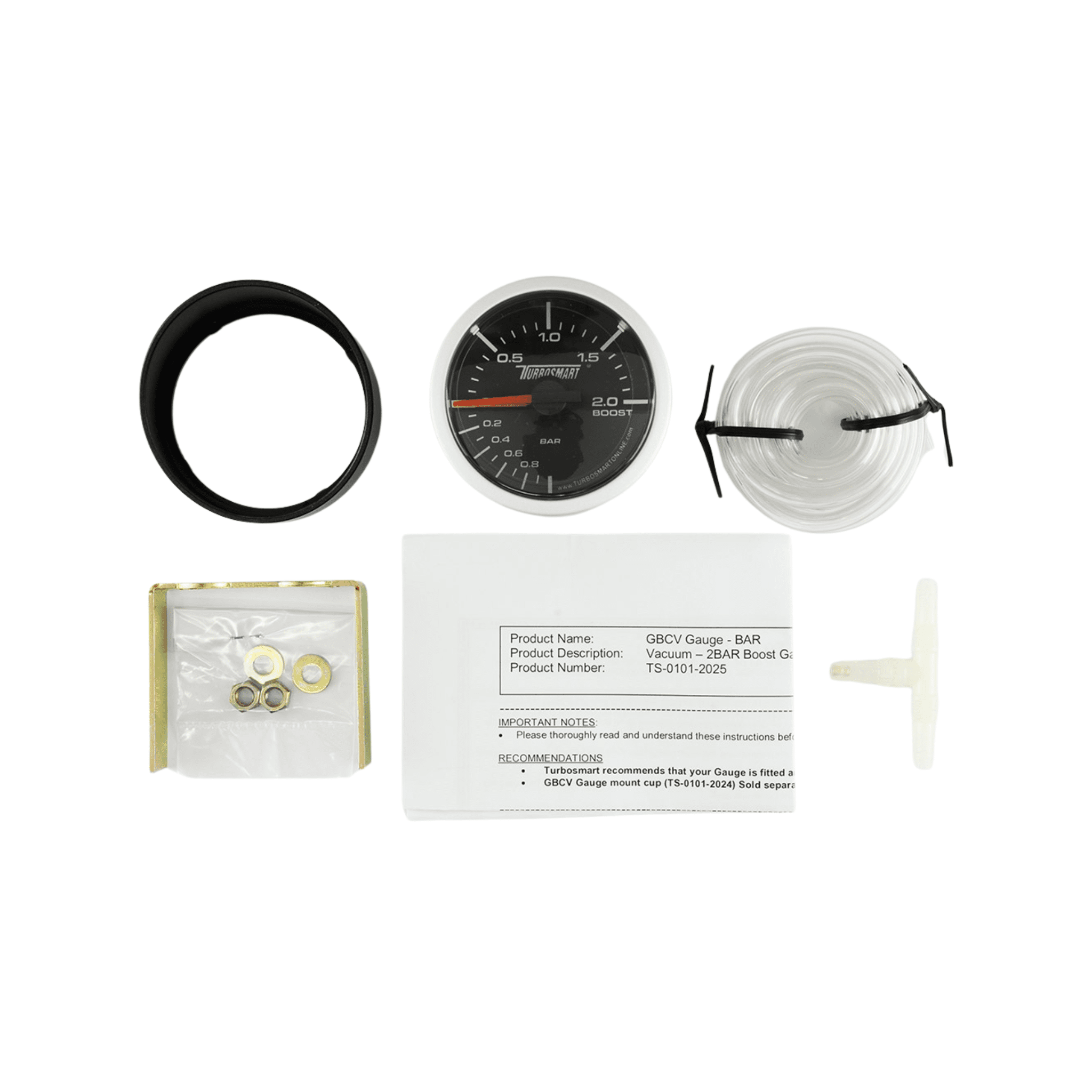 TurboSmart Boost Gauge 0 - 2 Bar 52mm TS - 0101 - 2025 - Game On Motorsports Australia