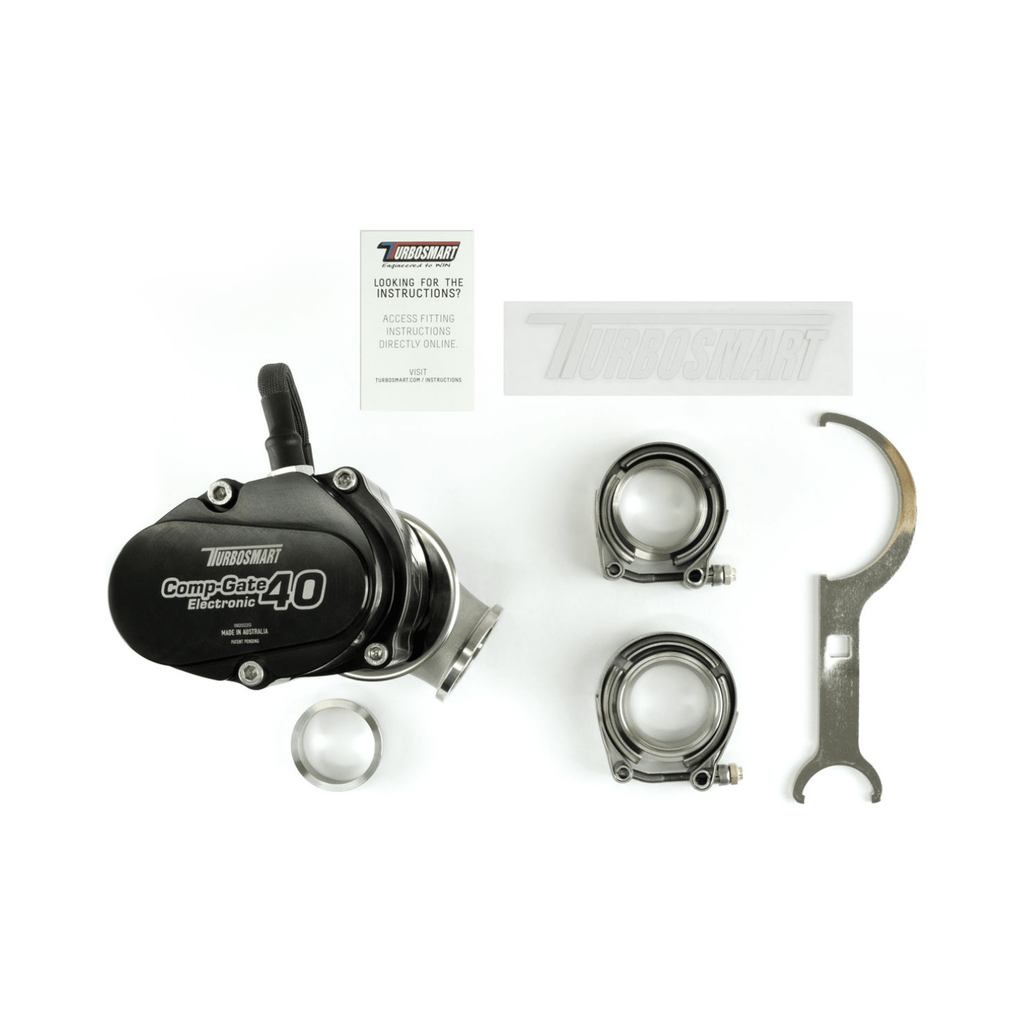 TurboSmart GenV eWG40 CompGate40 Electronic Black TS - 0552 - 1502 - Game On Motorsports Australia