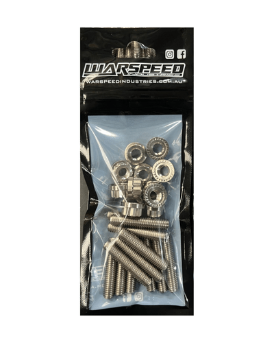 Warspeed Titanium Exhaust Stud Kit – 12 - Pack Titanium Studs & Serrated Nuts for LS Heads - Game On Motorsports Australia
