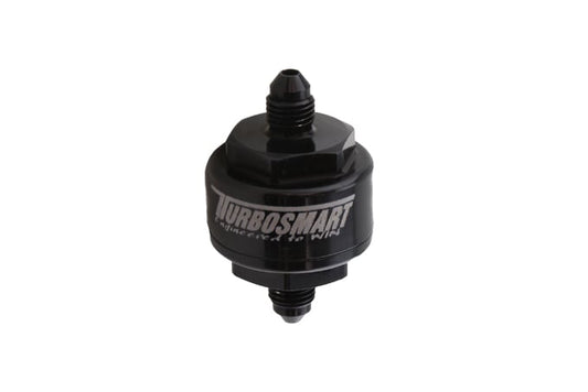 TurboSmart Billet Turbo Oil Feed Filter 44um AN-4 Black TS-0804-1002